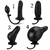 Pênis inflável 16 x 4 cm com bomba e válvula de descompressão - Preto - Pega Fogo Sex Shop
