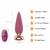 Plug anal vibratório em silicone na cor rosa, com controle remoto e 10 modos de vibração, em formato cônico.