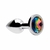 plug anal p cromado com pedra colorida