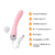 Vibrador recarregável em formato ergonômico, cor rosa, com 10 vibrações e cabo USB.
