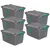 Kit 5 Organizadores 27 Litros Eco Life Cinza | Plasvale