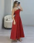 VESTIDO MIDI CREPE ALFAIATARIA TOMARA QUE CAIA AMARRAÇÃO NAS COSTAS - VERMELHO - comprar online