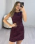 VESTIDO CURTO ALFAIATARIA ALÇA LARGA ESTAMPADO - VINHO - Loja LGS