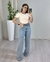 CALÇA JEANS WIDE LEG LAVAGEM CLARA CÓS ALTO