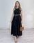 VESTIDO MIDI ALGODÃO ALÇA LARGA GOLA REDONDA - PRETO - comprar online
