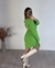 VESTIDO CURTO MANGA LONGA DUNA TRANSPASSADO DECOTE - VERDE - comprar online