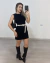 VESTIDO CURTO GOLA REDONDA SEM MANGA ABERTURA NAS COSTAS - PRETO