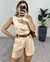 CONJUNTO ALFAIATARIA BLUSA E SHORT - NUDE