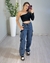 CALÇA JEANS WIDE LEG CARGO CÓS ALTO LAVAGEM MÉDIA - comprar online