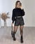 SHORT CURTO COURO ECOLÓGICO ELÁSTICO - PRETO - loja online