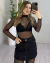SHORT SAIA JEANS LAVAGEM ESCURA BARRA DESFIADA - PRETO - loja online