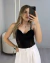 CROPPED CORSELET CETIM RENDA FECHAMENTO FRONTAL - PRETO - loja online