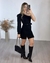 VESTIDO CURTO NULA MANGA COM FENDA CINTO REMOVÍVEL - PRETO