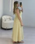 VESTIDO MIDI CREPE DETALHE FRONTAL AJUSTE NA ALÇA ESTAMPADO - AMARELO na internet