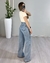 CALÇA JEANS WIDE LEG LAVAGEM CLARA CÓS ALTO na internet
