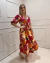 VESTIDO MIDI VISCOLINHO DECOTE ESTAMPADO VAZADO - FLORAL