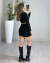 CONJUNTO POLIAMIDA POWER CROPPED E SHORT SAIA DETALHE FRONTAL - PRETO - Loja LGS