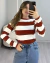 BLUSA TRICÔ GOLA REDONDA MANGA LISTRADA - TERRACOTA - comprar online