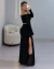 VESTIDO LONGO SUPLEX DRAPEADO FENDA NAS LATERAIS - PRETO na internet