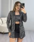 CONJUNTO PAETÊ CROPPED CARDIGAN MANGA LONGA - CHUMBO - comprar online