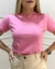 T-SHIRT ALGODÃO MANGUINHA GOLA REDONDA - ROSA BEBE