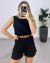 CONJUNTO ALFAIATARIA BLUSA E SHORT - PRETO na internet