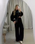 CONJUNTO MOLETINHO BLUSA E CALÇA PANTALONA - PRETO