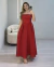 VESTIDO MIDI CREPE ALFAIATARIA TOMARA QUE CAIA AMARRAÇÃO NAS COSTAS - VERMELHO - Loja LGS