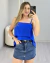 CROPPED CREPE DUNA AMARRAÇÃO NAS COSTAS BABADO - AZUL BIC na internet