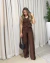 CONJUNTO CREPE ALFAIATARIA COLETE E CALÇA PANTALONA - MARROM