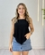 CROPPED LENÇO CREPE DUNA AMARRAÇÃO NO PESCOÇO E COSTAS - PRETO - Loja LGS