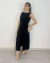 CONJUNTO ALFAIATARIA MARANT CROPPED E SAIA MIDI AMARRAÇÃO E FENDA - PRETO