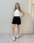 SHORT ALFAIATARIA CÓS ALTO BOLSOS NAS LATERAIS BOTÃO E ZÍPER - PRETO - comprar online