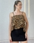 CROPPED CREPE DUNA AMARRAÇÃO NAS COSTAS BABADO ESTAMPADO - ONÇA na internet