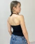 BLUSA CANELADA AMARRAÇÃO NO PESCOÇO - PRETA - comprar online