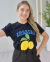 T-SHIRT ALGODÃO ESTAMPADA "FRESHLY SQUEEZED" - PRETA