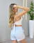 SHORT ALFAIATARIA CÓS ALTO BARRA DOBRADA - AZUL BEBÊ - comprar online