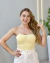 CROPPED TRICÔ MODAL TOMARA QUE CAIA - AMARELO PASTEL