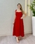 VESTIDO MIDI VISCOLINHO EVASE AMARRAÇÃO NA ALÇA - VERMELHO