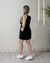 VESTIDO CURTO MOLETINHO DETALHE EM BRANCO BOLSOS NAS LATERAIS - PRETO - comprar online