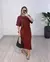 CONJUNTO MOLETINHO CROPPED E SAIA COM FENDA - TERRACOTA