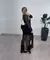 VESTIDO MIDI TULE COM MANGAS E FENDAS LATERAIS - PRETO - comprar online
