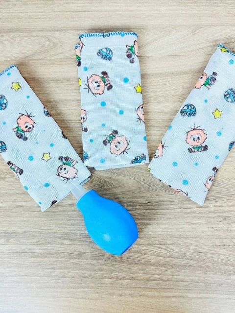 Kit Aspirador Nasal + 3 Panos de Boca