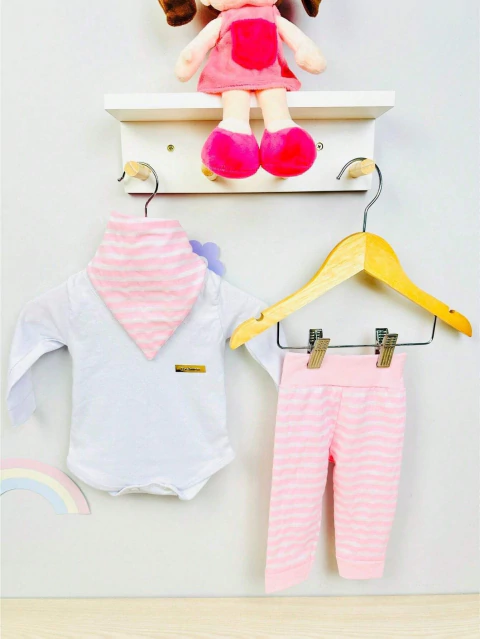 Conjunto Body + Calça + Bandana (Babador) Emanuelly
