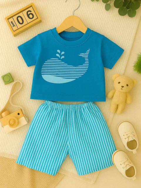 Conjunto Camisa + Shorts Baleia