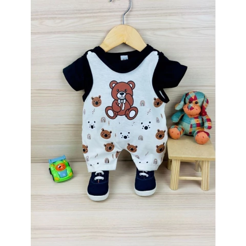 Conjunto de Bebê Jardineira + Camisa Theo