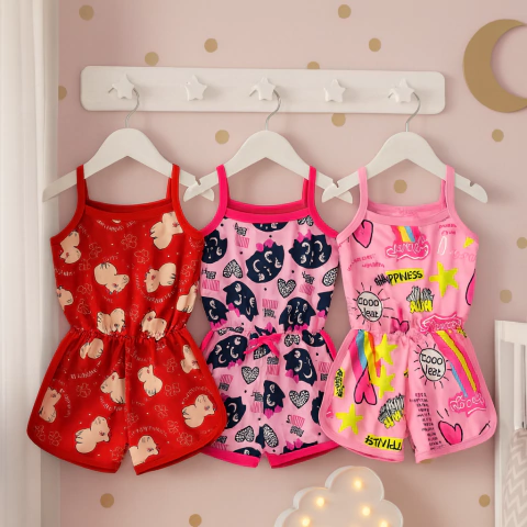 LINHA JUVENIL - Macaquinho Estampado Mônique - comprar online