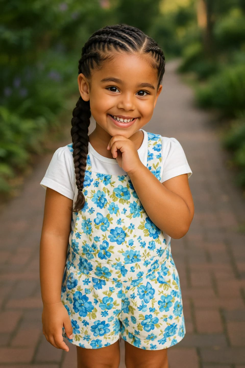 LINHA JUVENIL - Jardineira Estampada Thais Araujo - comprar online