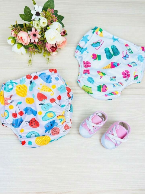 Kit C/ 2 Fralda Ecológica Calça Enxuta Menina Tam 4 De 10 - 13kg