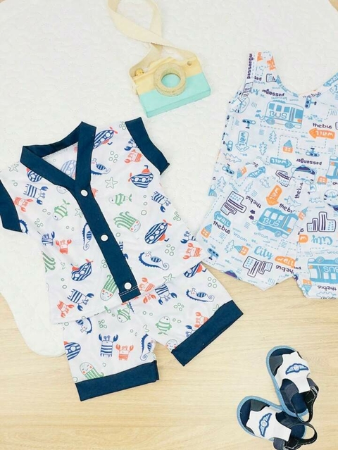 Kit C/2 Pijaminhas Para Bebê De Menino